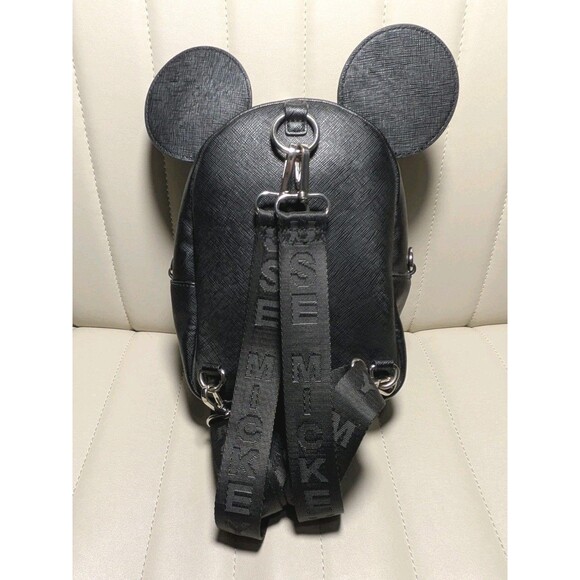 Loungefly Disney Mickey Mouse Icon Mini Backpack Black Red Convertible Stripes main image 6